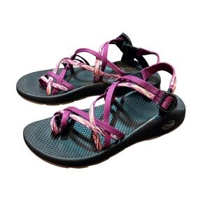 Chaco Women's ZX/2 Classic Toe Loop Vibram Strappy Sandals, Purple Black, 9